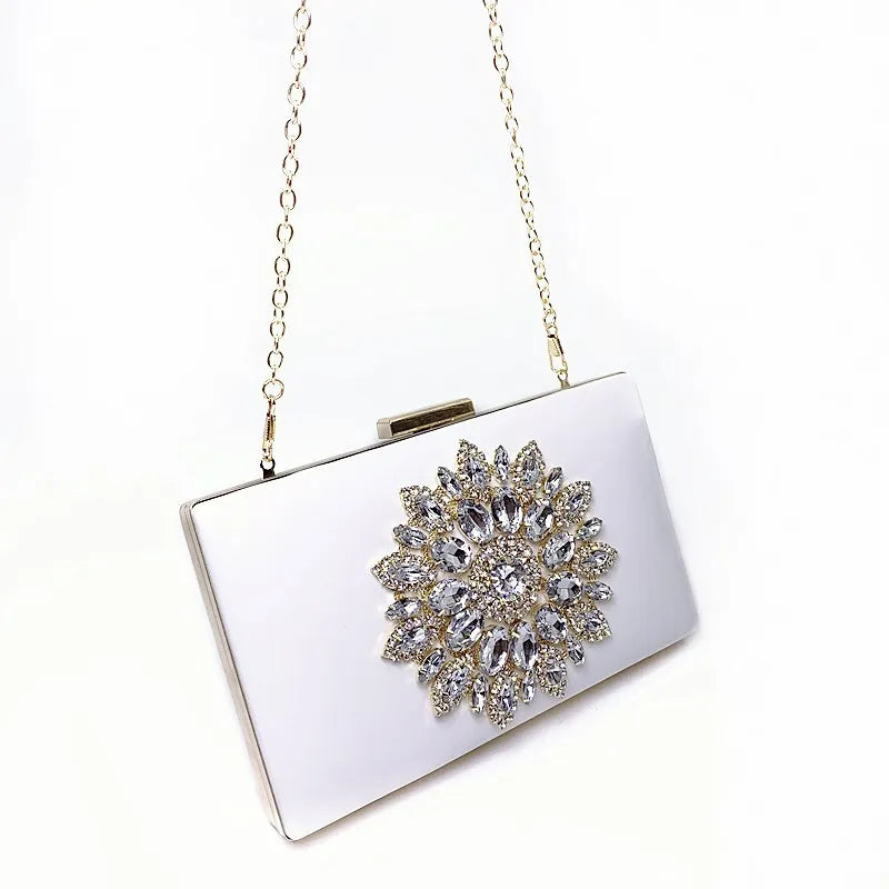 Women Clutch Bag Wedding Purse Bridal Evening Crystal Summer Bags for Women Small Cross body Bags White