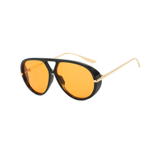 Big Frame Pilot Yellow Sunglasses Vintage Punk Outdoor Beach