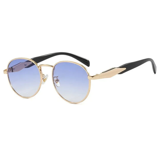 Vintage Round Metal Sunglasses Women New Fashion Retro Sun Glasses Female Brand Designer Ins Trendy Eyewear Male UV400