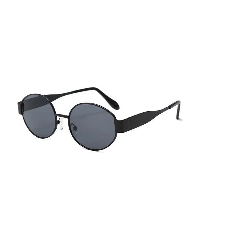 Oval Sunglasses for Women Trendy Metal Frame Shades UV400