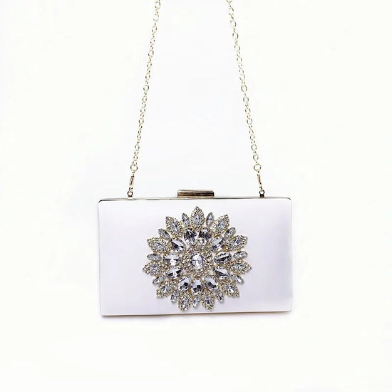 Women Clutch Bag Wedding Purse Bridal Evening Crystal Summer Bags for Women Small Cross body Bags White