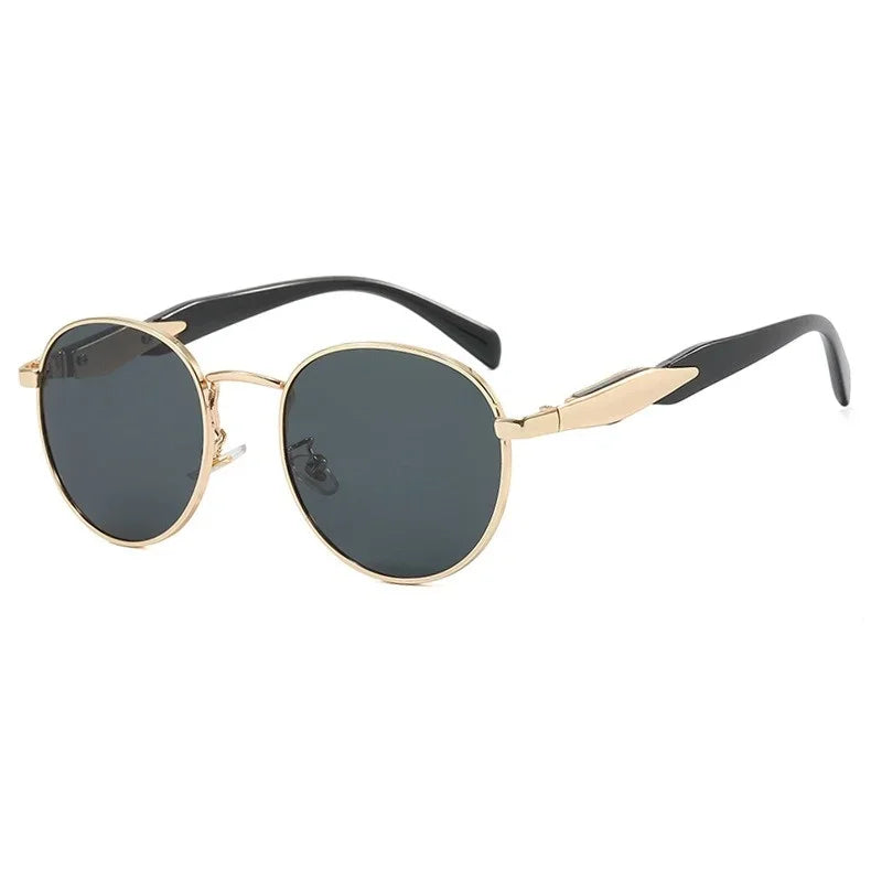 Vintage Round Metal Sunglasses Women New Fashion Retro Sun Glasses Female Brand Designer Ins Trendy Eyewear Male UV400